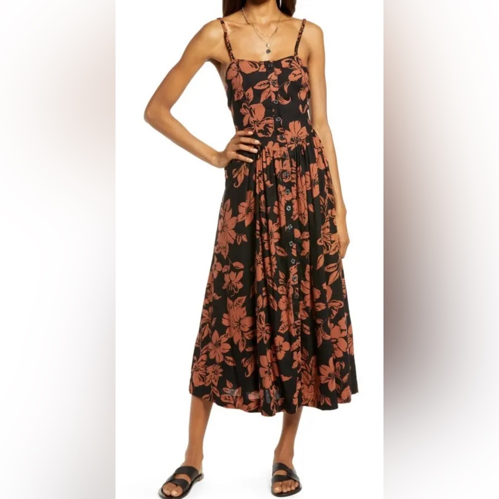 Free People XL tie back midi dress